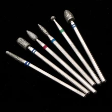 Nail Files Drill Bits Manicure Acrylic Gel Remover Cuticle Clean Tools Kit Electric Grinding & Polishing Heads (6Pcs)