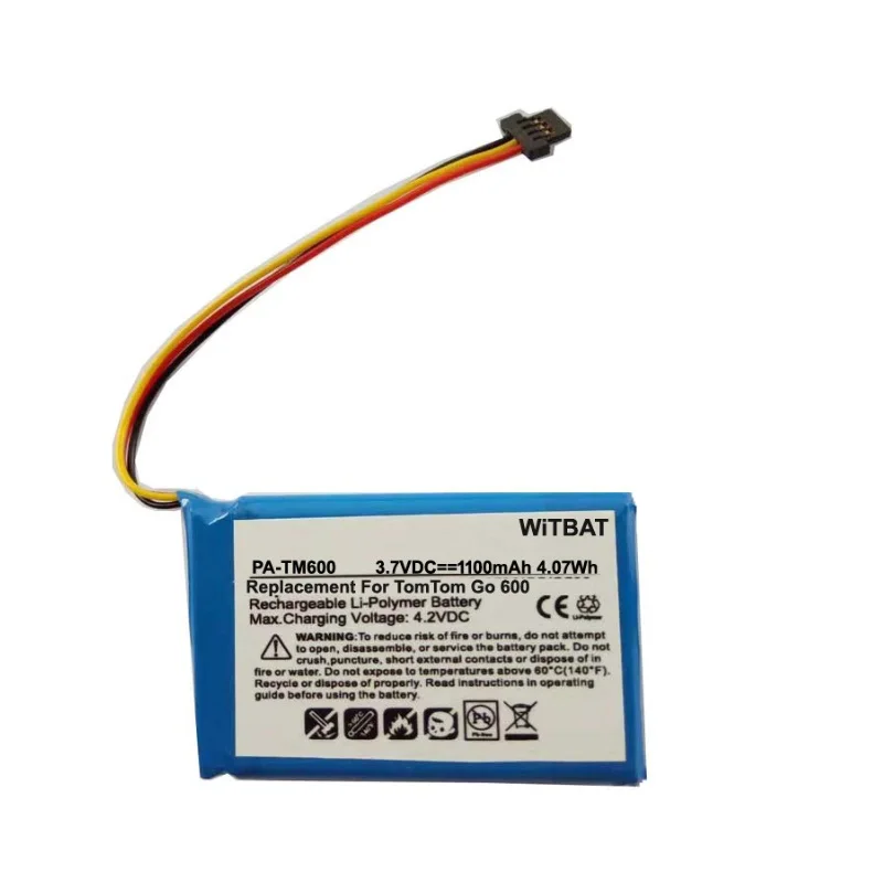 

Battery for TOMTOM GO 600 GPS New Li-po Polymer Rechargeable Accumulator Pack Replacement 3.7V 1100mAh +Track Code