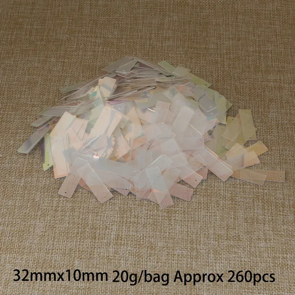 DIY Горячая качество ручной работы прямоугольный ПВХ, свободные Sequins32mmx10mm, свадебные ремесла, украшение, ювелирные изделия, серьги accessories20g/Сумка - Цвет: White 160pcs