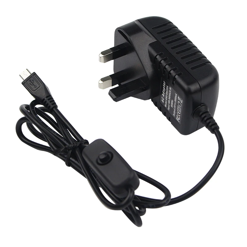 

For Raspberry Pi 3 5V 3A Power Supply Charger AC Adapter Micro USB Cable with Power On/Off Switch Banana Pi Pro Model B B+ Plus