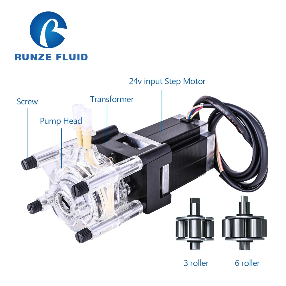 Поток Регулируемый шаговый двигатель Перистальтический дозирующий насос для химических веществ жидких питательных веществ замер