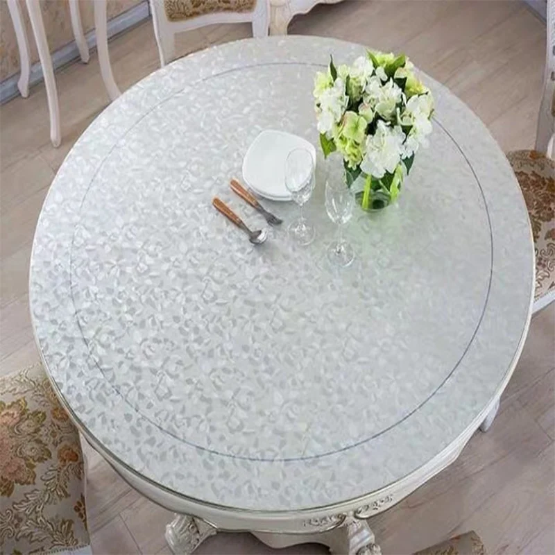 

BALLE 1.5mm Transparent Round PVC Table Cloth Protector Desk Pad Soft Glass Dining Table Cover Heavy Duty Plastic Mat