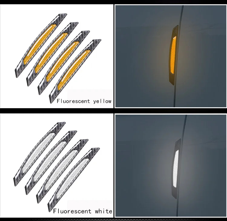 4 шт. автомобильные отражающие наклейки светящиеся наклейки на дверь для Volkswagen BMW Mazda Mercedes-Benz Audi анти-наклейки против столкновения