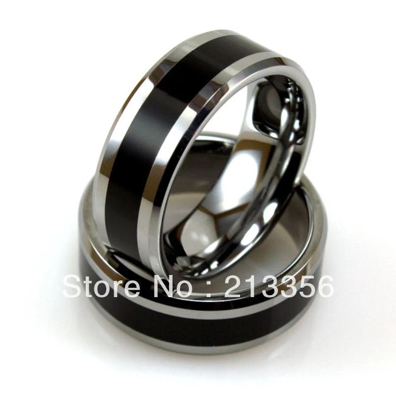 free shipping wholesales cheap price promotion sales usa hot selling mens silver tungsten ring with smooth black resinonyx - Black Onyx Wedding Ring free shipping wholesales cheap price promotion sales usa hot selling mens silver tungsten ring with smooth black resinonyx - Black Onyx Wedding Ring