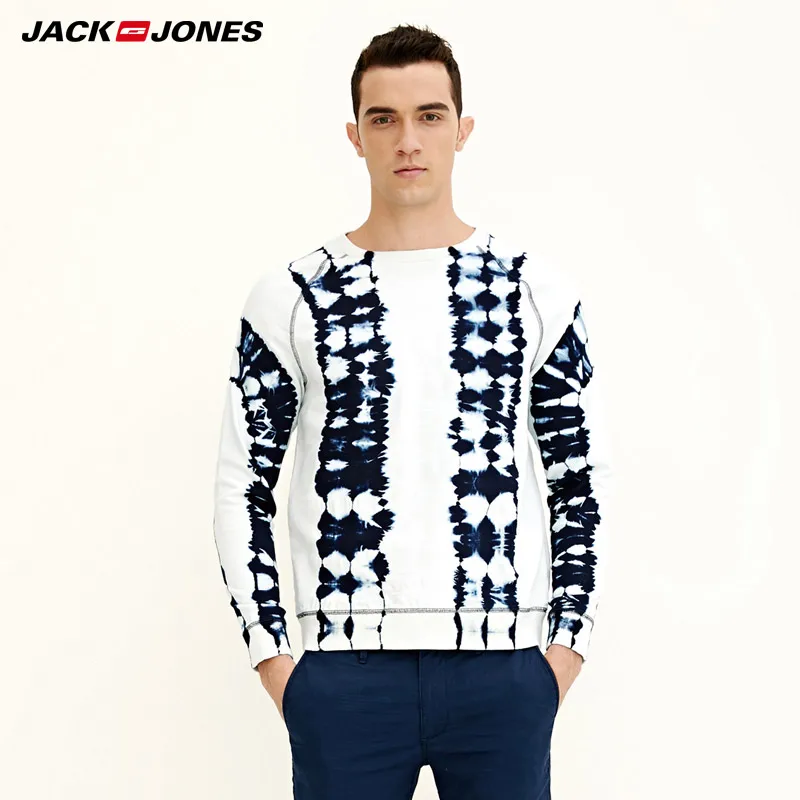 Jack Jones Бренд Новинка Мужская Футболка с Хлопока 86% Нательный Фасон Мужский Пуловер Эластичный Джмпер Мужские Одежды 217133526