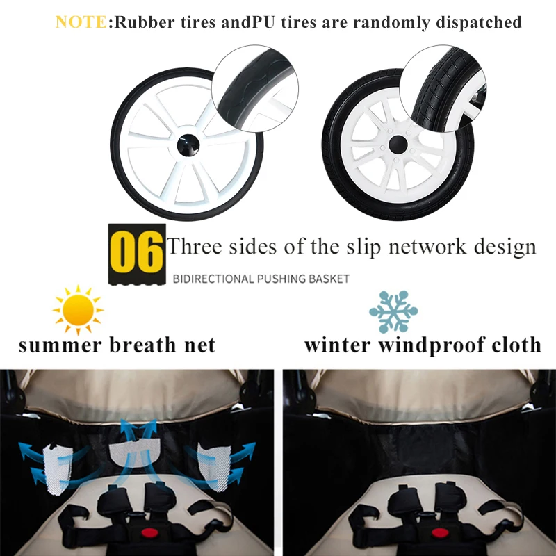 Высокий пейзаж Роскошная детская коляска 2 в 1 искусственная кожа детские коляски poussette для 0-36 месяцев ребенка