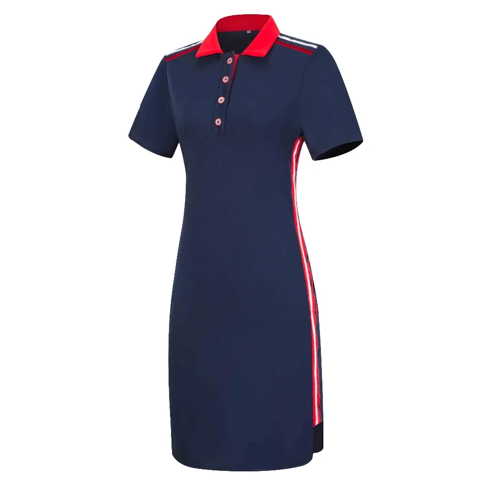 Vente Femmes grande taille manches courtes Polo T petit haut rayé moulante Midi robe crayon