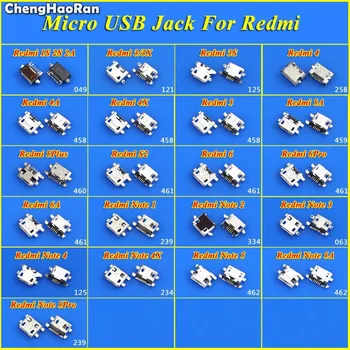 

ChengHaoRan Micro USB Jack Connnector Socket for Xiaomi Redmi 1S 2A 2S 3 3X 3S 4 4A 4X 5 5A 5Plus 6 6Pro 6A Note 1 2 3 4 4X 5 5A
