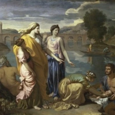 Moses Saved from the Water  17th C  Nicolas Poussin (1594-1665/French)  Musee du Louvre Paris Print (18 x (18 x 24)