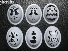 6 PCS/LOT. mix de plástico ovo Pintura template stencil molde Ovo Brinquedo para crianças artesanato de Páscoa diy Criativo artes ofícios do jardim de Infância