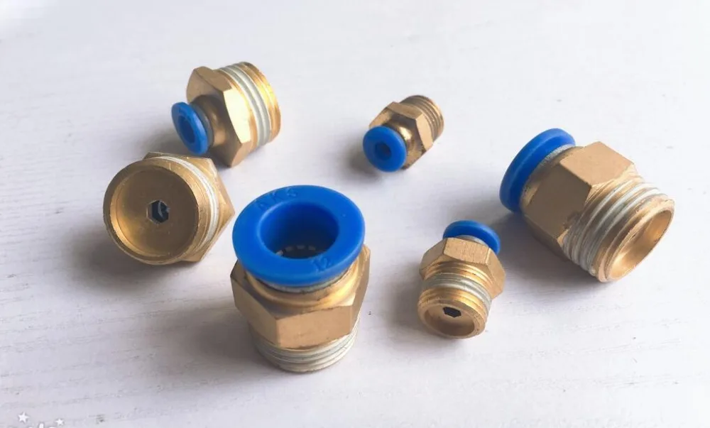 

5pcs Pneumatic Fittings Connectors PC10-01 PC10-02 PC10-03 PC10-04 quick joint pipe J-head Fittings Copper Part for 10mm tube