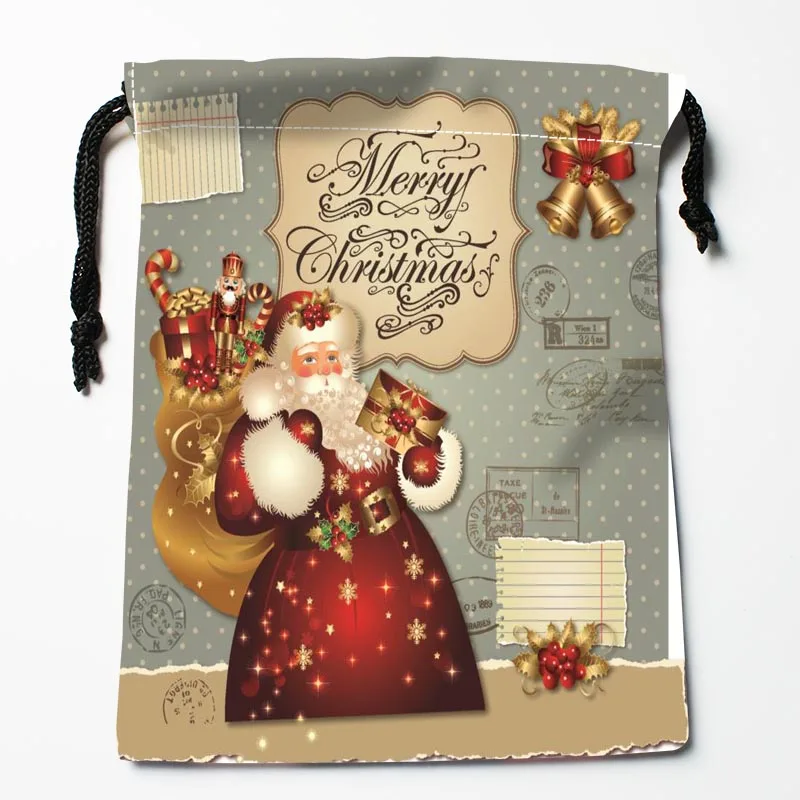 New Arrive Santa Claus Drawstring Bags Custom Storage Bags Printed gift bags More Size 27x35cm DIY