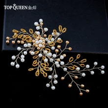 TOPQUEEN HP102 свадебные аксессуары для свадебной прически головные уборы с золотым жемчугом золотого цвета невесты ювелирные изделия для волос быстрая