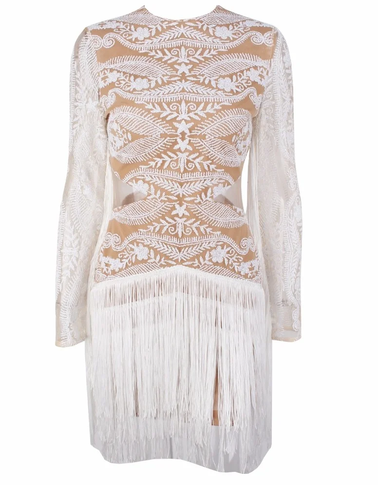 white fringe ivory dress (3)