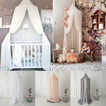 

Kid Baby Bed Canopy Bedcover Mosquito Net Curtain Bedding Round Dome Tent Cotton