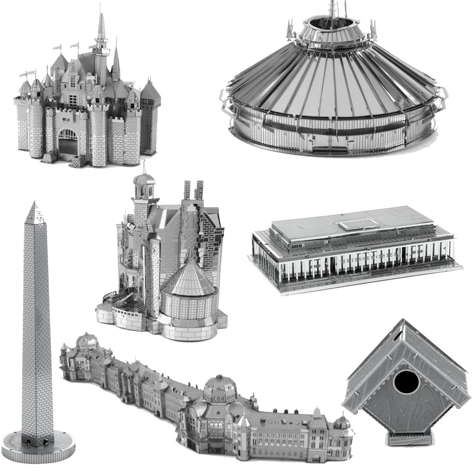 Finger rock 3d puzzle metall gebäude der world trade cinderella castle kennedy diy modell welten berühmte