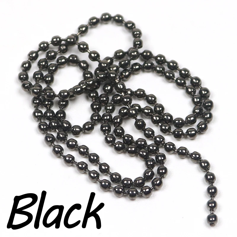ICERIO 45cm/pcs Fly Tying Bead Chain Tying Bead Eyes Metal 2.4mm 3.2mm Fly Fishing Materials