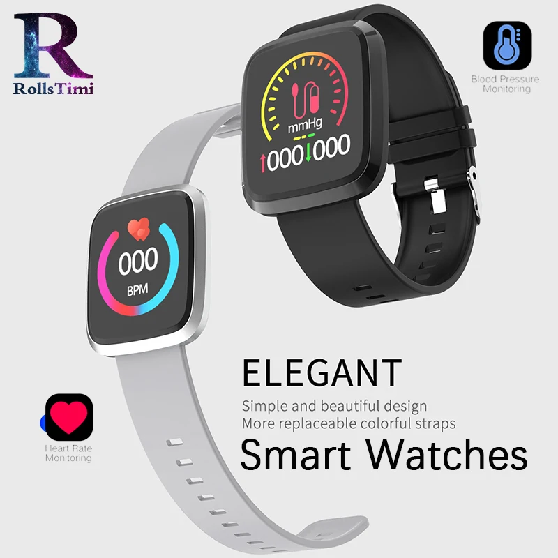 

RollsTimi New Smart Watches Blood Pressure Wristband Mens Sports Waterproof Fitness Tracker Smart Wrist Watch Women reloj hombre