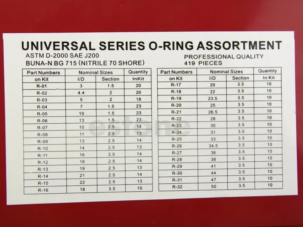 Универсальный Набор уплотнительных колец 419 шт., метрические автомобильные механики
