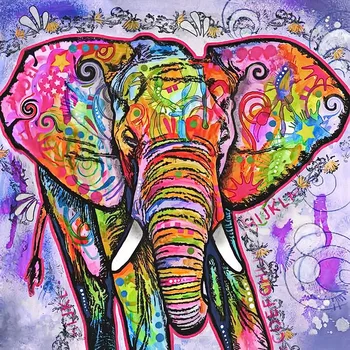 

Modern painting pop art colorful elephant portrait on oil painting canvas for home decor, wall art poster, gallery