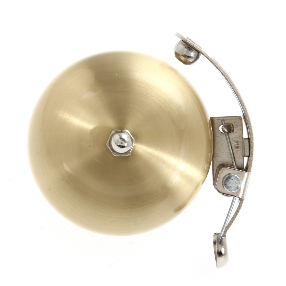 Handlebar Bicycle Bell Golden Copper Ordinary Bicycle Bell Retro Metal Bike Ring with Handlebar Bracket for 18mm-26mm Handlebar