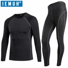 IEMUH Брендовые спортивные мужские комплекты термобелья для фитнеса дышащие быстросохнущие кальсоны для бега мужчины весна осень Пешие прогулки