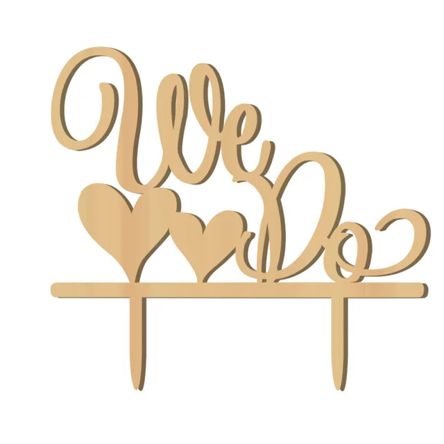 we do antic rustic wedding cake topper laser cut wood letters