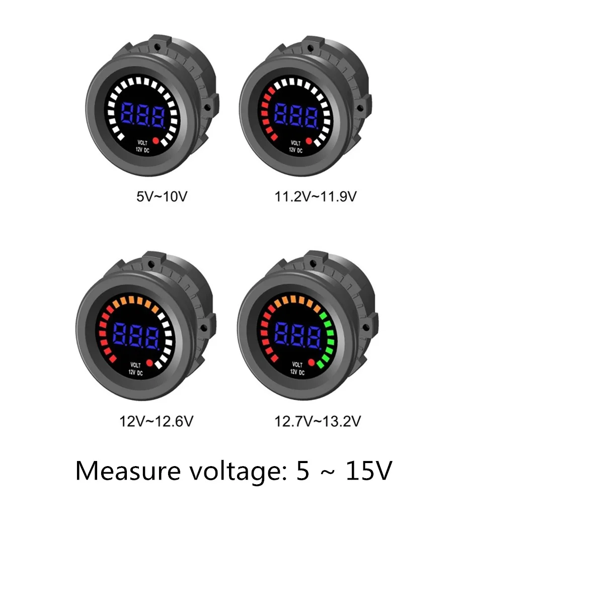 Выключатель автомобиля 12 V 3 P красный светодиодный свет Настенные переключатели Панель с цифровой вольтметр 5 V-15 V RV морская яхта лодка