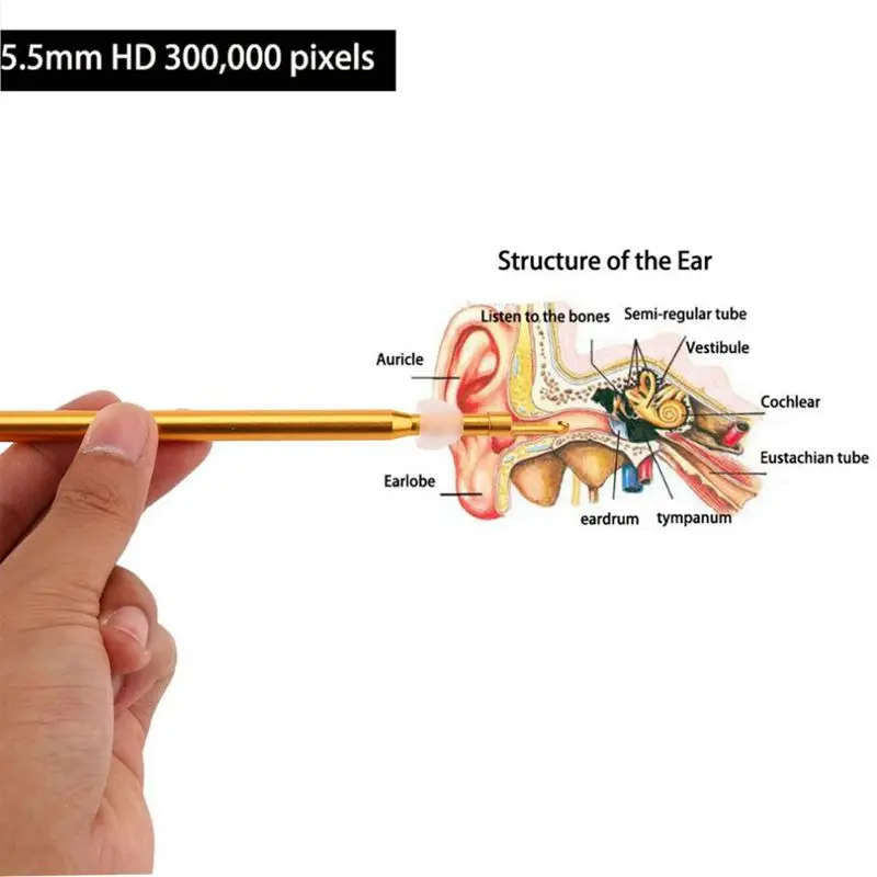 Инструмент для чистки ушей цифровой отоскоп ушной очиститель ложка микро & тип-c & USB осмотр ушной эндоскоп камера для Android PC
