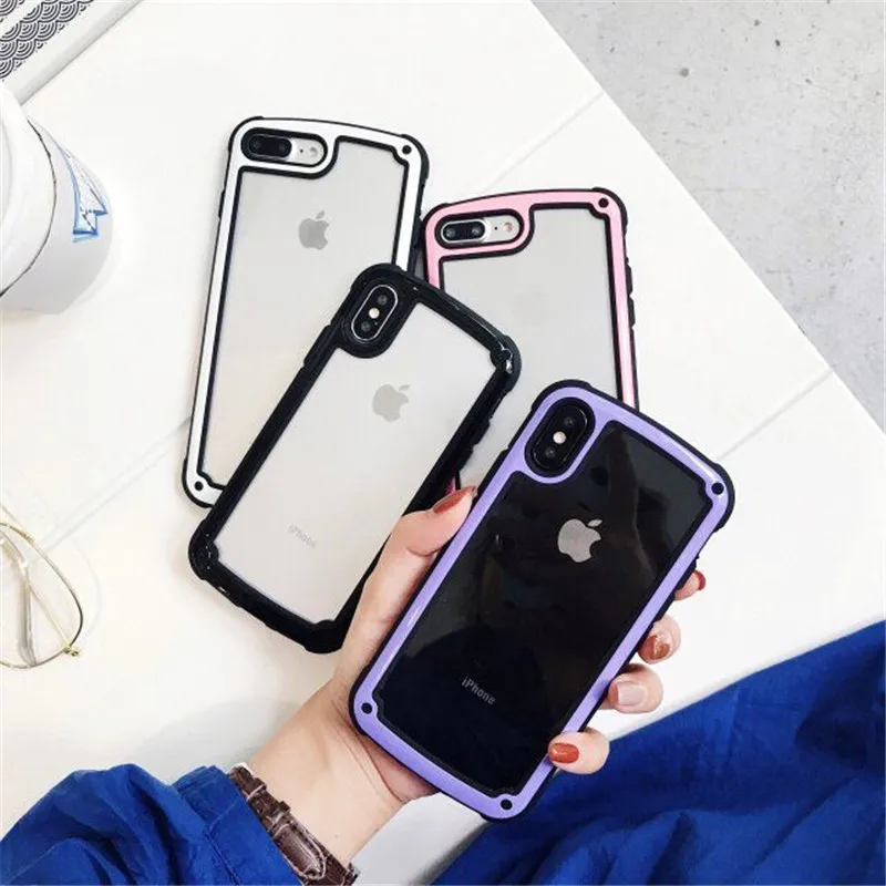 

Drop-proof Simple Solid Color Phone Case For iPhone XS Max XR XS X 8 8plus 7 7plus 6 6S 6Plus Stylish Hard Back Cover Couqe