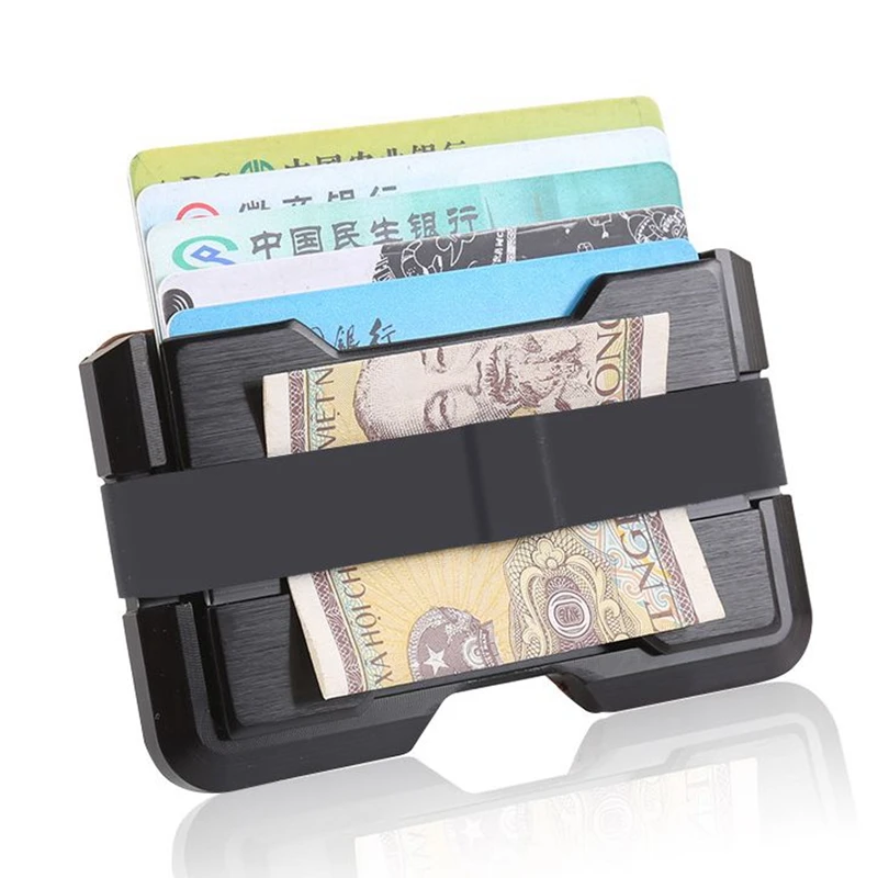 Алюминиевый держатель для ID кредитных карт, мини RFID блокирующий Тонкий деловой кошелек для мужчин и женщин, держатель для карт, мужские кошельки