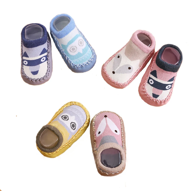 

New Baby Sole Socks With Rubber Infant Anti-slip Nice Cartoon Animal Pattern Floor Soft Sock For Toddler Spring Autumn