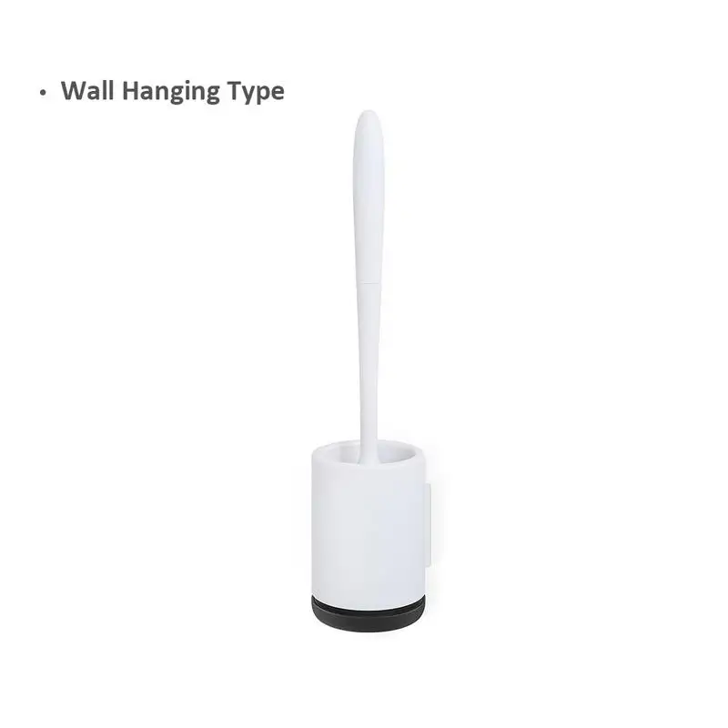 

Toilet Brush Long Handle Soft Hair Wash Toilet Brush Free Punching Wall Hanging Household Bathroom Floor Cleaning Rubber Brush