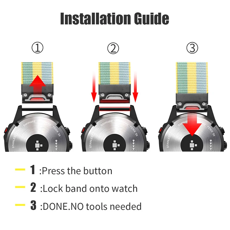 Fivstr Нейлон Quick Release Easy Fit Смарт часы ремешок для Garmin Fenix 5 forerunner935 подход S60 gps спортивные часы