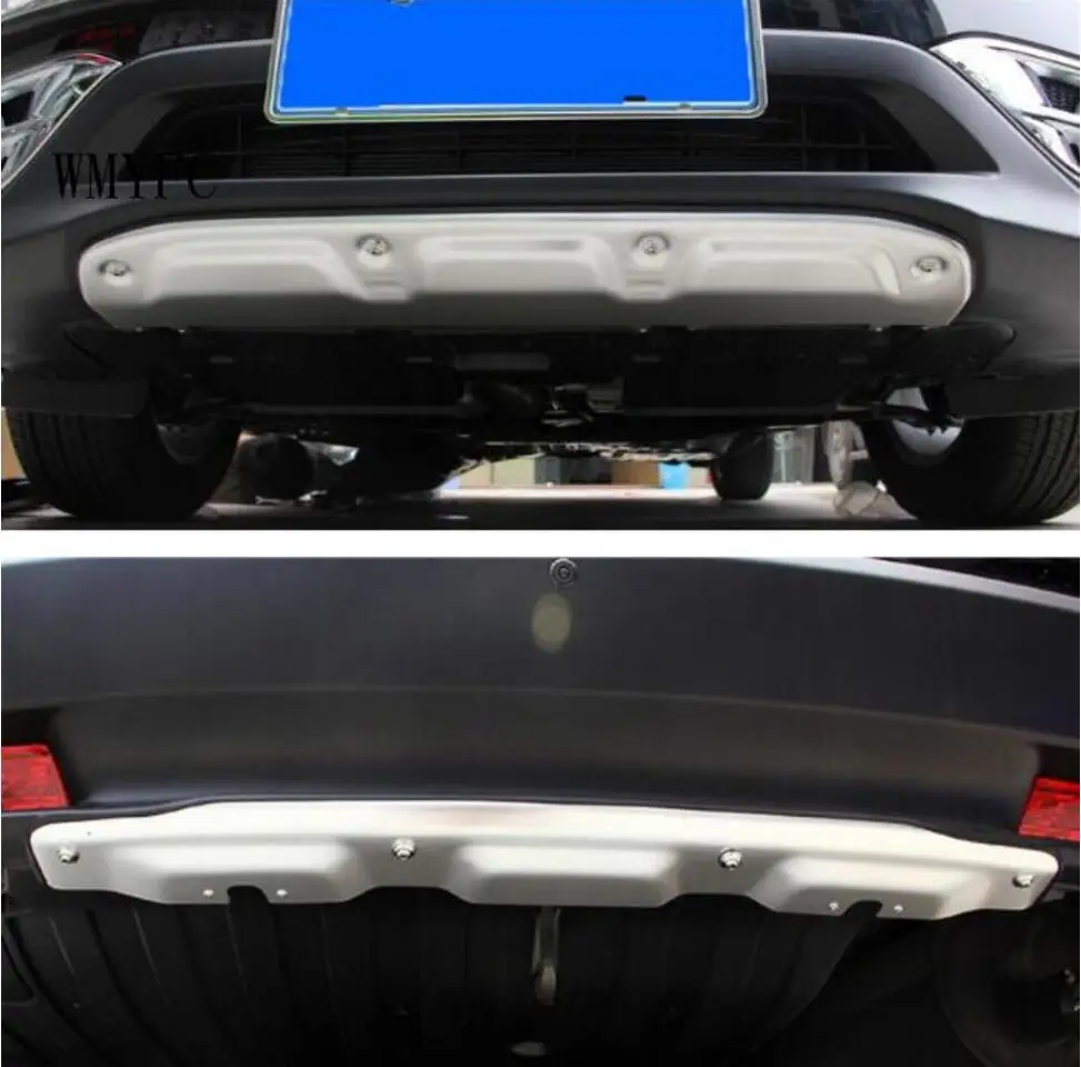 

High quality Aluminum Alloy Front & Rear Bumper Skid Protector Guard 2pcs for Honda CRV CR-V 2012 2013 2014 Car Styling