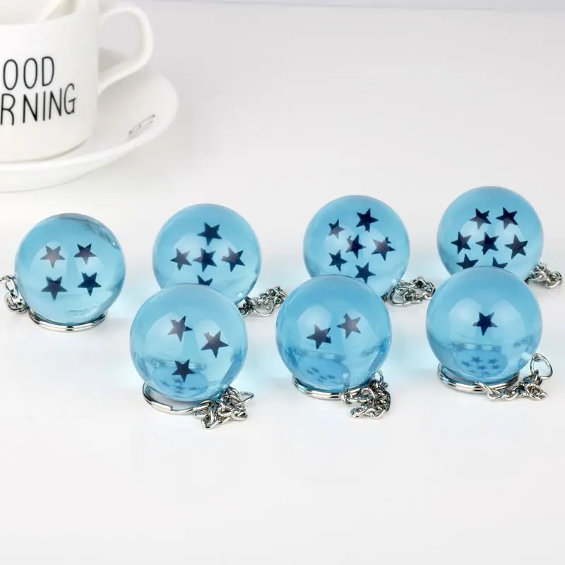 

High Quality 2019 New Anime Goku Dragon Ball Super Keychain 3D 1-7 Stars Cosplay Crystal Ball Key chain Collection Toy Gift
