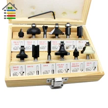 Free shipping New 12pcs 1/4″ Wood Router Bit Set Tungston Carbide Rotary Tool Wood Woodworking Drilling Drill Bits