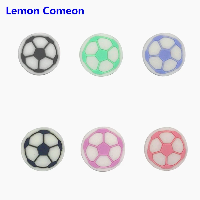

22*22mm Silicone Beads Football Baby Teether DIY Childen's Goods Teething Toy For Necklaces Bracelet BPA Free Teether Beads 3PC
