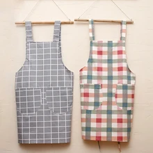 Краткое классическое плакированный фартук для мужчин утолщенный Хлопок Ткань очистки фартуки для женщин кухонный помощник приготовления фартук горячая распродажа