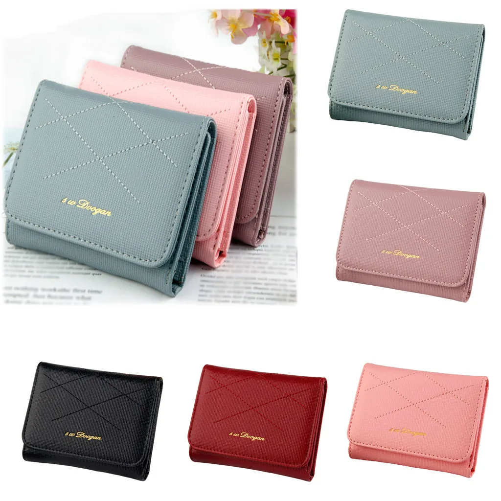 

Women's Fashion Solid Color Stone Wallet Multi-Card Wallet Short Wallet Small Wallet Credit Card Holder Mini Purse Pouch