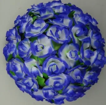 55 см вьющаяся Роза из искусственного шелка(Висячие цветочные шарики для Свадебные украшения - Цвет: Синий