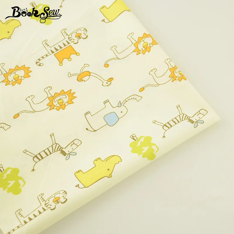 Тканевая саржевая ткань Booksew из 100% хлопка домашний текстиль с рисунками животных