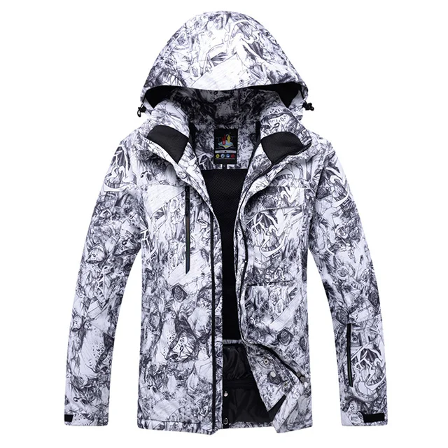 Теплые лыжные куртки для мужчин, сноубординг, одежда, зимняя верхняя спортивная одежда с капюшоном, лыжная куртка, ветрозащитная Водонепроницаемая Лыжная одежда - Цвет: jacket A