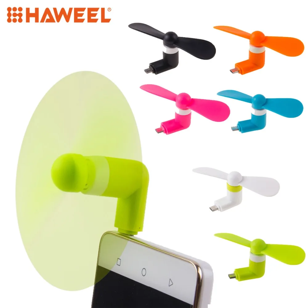 

HAWEEL Mini Portable USB + Micro USB Fan Fans For Phone Universal Android Phone with OTG Function