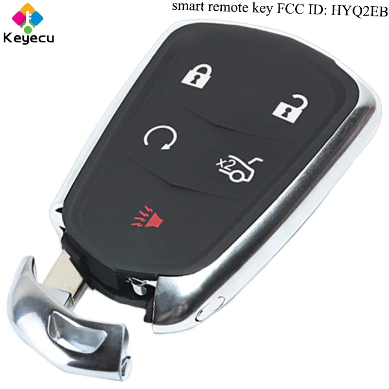 

KEYECU Replacement Keyless Entry Smart Remote Control Car Key - 5 Buttons & 433MHz - FOB for Cadillac XT5 2017 FCC ID: HYQ2EB
