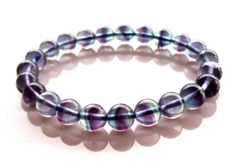 

Free Shipping Natural Rainbow Fluorite 10mm Round Beads Bracelet Women Jewelry Accessories Weddings Parties Birthday Gift