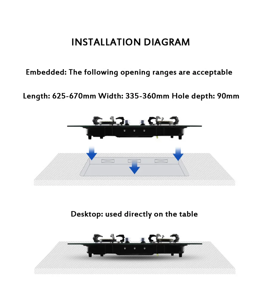 Домашняя газовая плита, встраиваемая Двухдиапазонная Настольная плита с сжиженным газом, большая домашняя кухонная плита, газовая плита