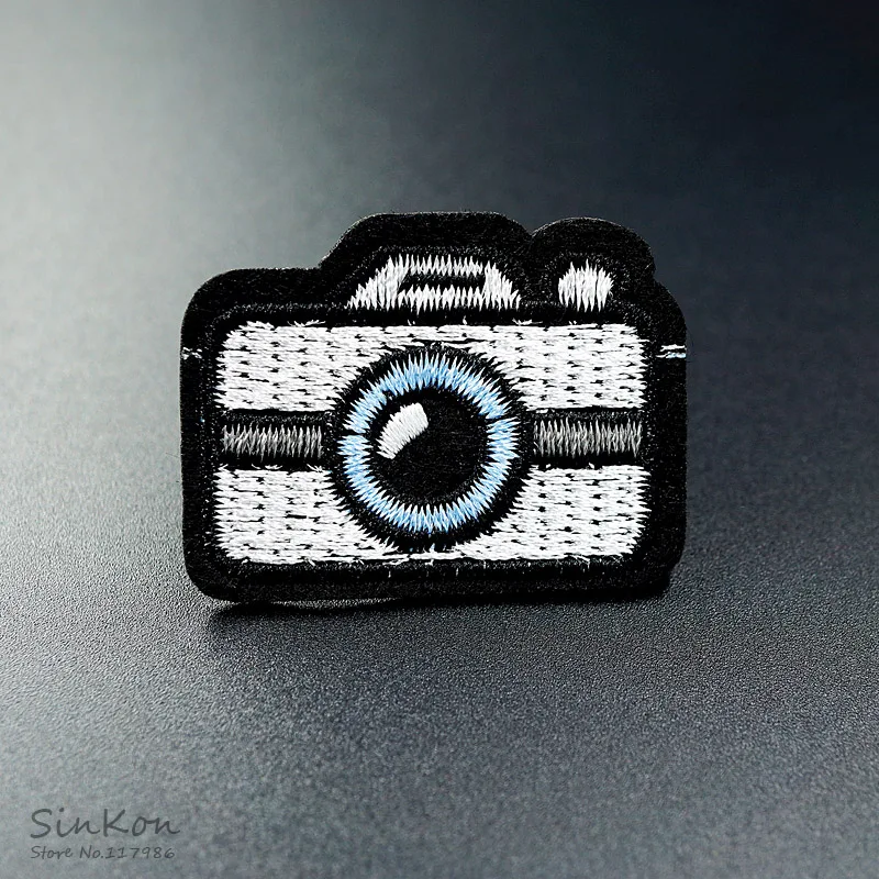 

Camera 3.0x4.2cm Patch Badges Embroidered Applique Sewing Iron On Badge Clothes Stickers Garment Apparel Accessories