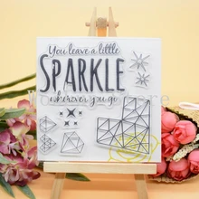 CS1124 Scrapbook DIY Photo Album Cards Transparent Acrylic Silicone Rubber Clear Stamps Sheet 10x10cm Sparkle