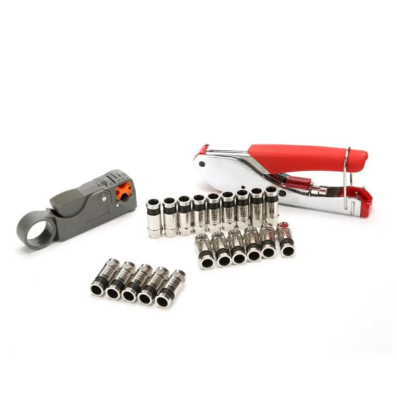 

Hand Compression Crimping Tool Crushing Clamp With Wire Stripping Plier 20Pcs Clamping Connector Extrusion Equipment Kits L29K